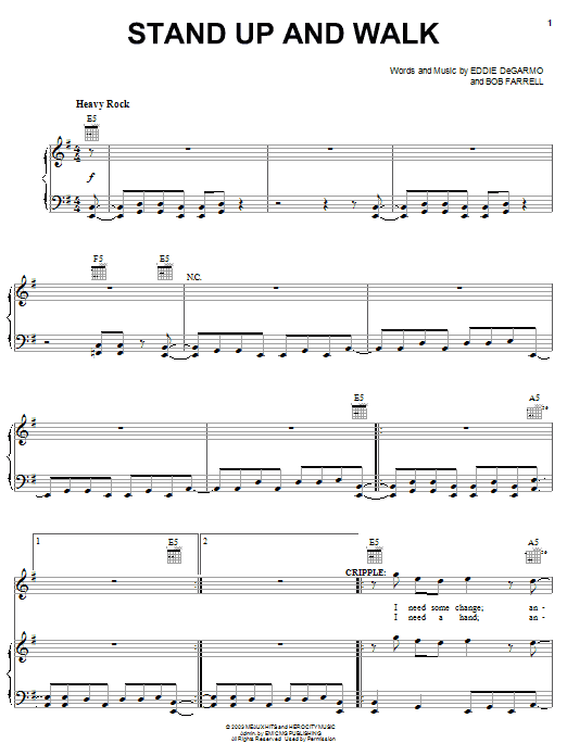 Michael Tait Stand Up And Walk sheet music notes and chords arranged for Piano, Vocal & Guitar Chords (Right-Hand Melody)