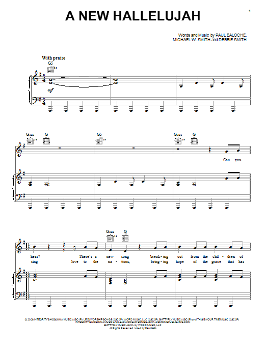 Michael W. Smith A New Hallelujah sheet music notes and chords arranged for Piano, Vocal & Guitar Chords (Right-Hand Melody)