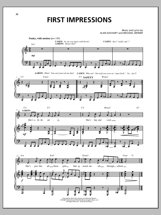 Michael Weiner First Impressions sheet music notes and chords arranged for Piano & Vocal