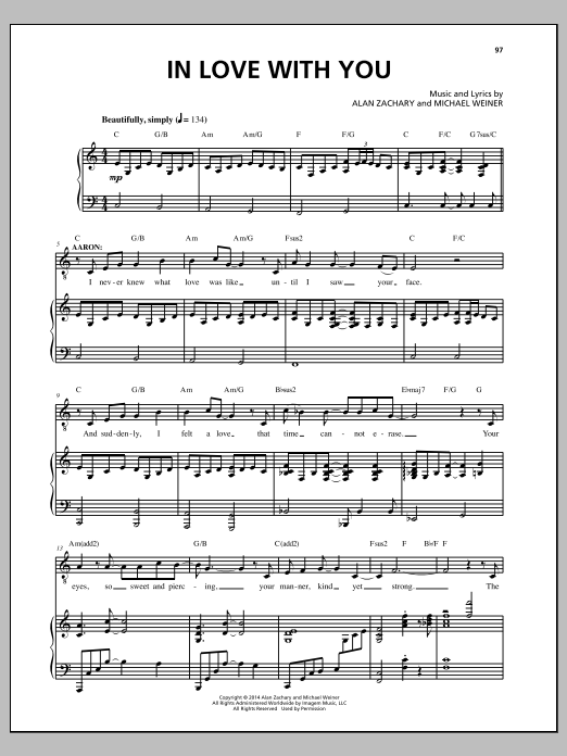 Michael Weiner In Love With You sheet music notes and chords arranged for Piano & Vocal