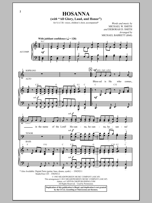 Michael Barrett All Glory, Laud And Honor sheet music notes and chords arranged for SATB Choir