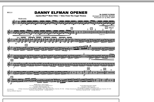 Michael Brown Danny Elfman Opener - Bells sheet music notes and chords. Download Printable PDF.