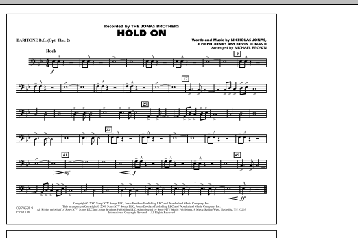 Michael Brown Hold On - Baritone B.C. (Opt. Tbn. 2) sheet music notes and chords. Download Printable PDF.