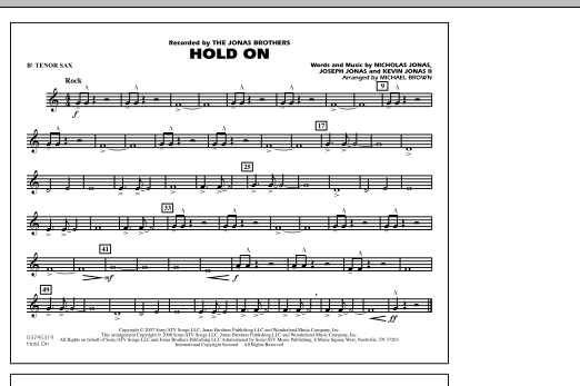 Michael Brown Hold On - Bb Tenor Sax sheet music notes and chords. Download Printable PDF.
