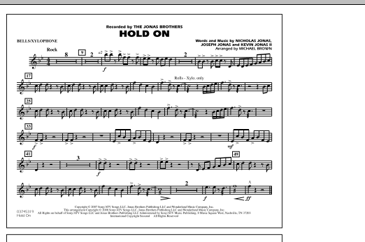 Michael Brown Hold On - Bells/Xylophone sheet music notes and chords. Download Printable PDF.
