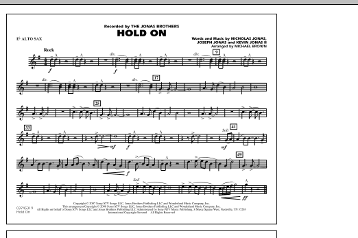 Michael Brown Hold On - Eb Alto Sax sheet music notes and chords. Download Printable PDF.