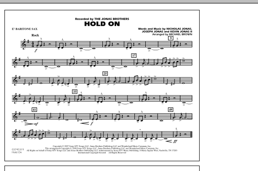 Michael Brown Hold On - Eb Baritone Sax sheet music notes and chords. Download Printable PDF.