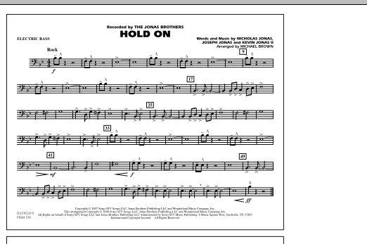 Michael Brown Hold On - Electric Bass sheet music notes and chords. Download Printable PDF.