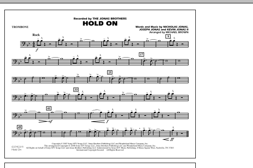 Michael Brown Hold On - Trombone sheet music notes and chords. Download Printable PDF.