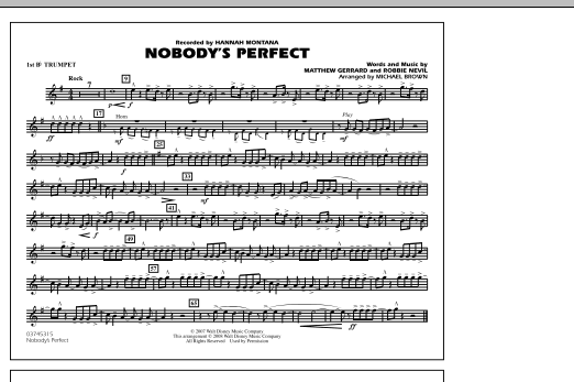 Michael Brown Nobody's Perfect - 1st Bb Trumpet sheet music notes and chords. Download Printable PDF.