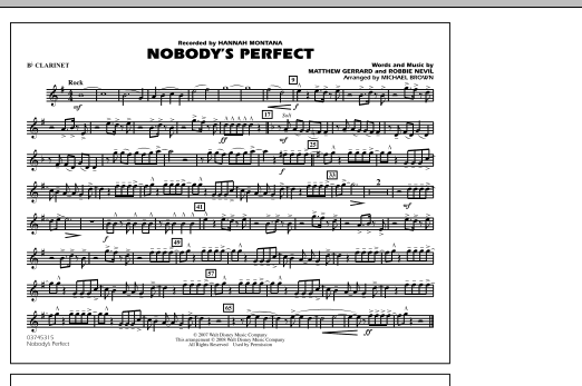 Michael Brown Nobody's Perfect - Bb Clarinet sheet music notes and chords. Download Printable PDF.
