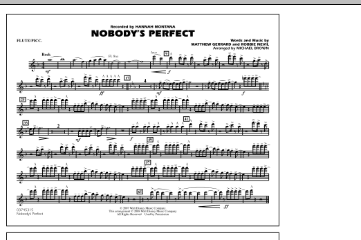 Michael Brown Nobody's Perfect - Flute/Piccolo sheet music notes and chords. Download Printable PDF.