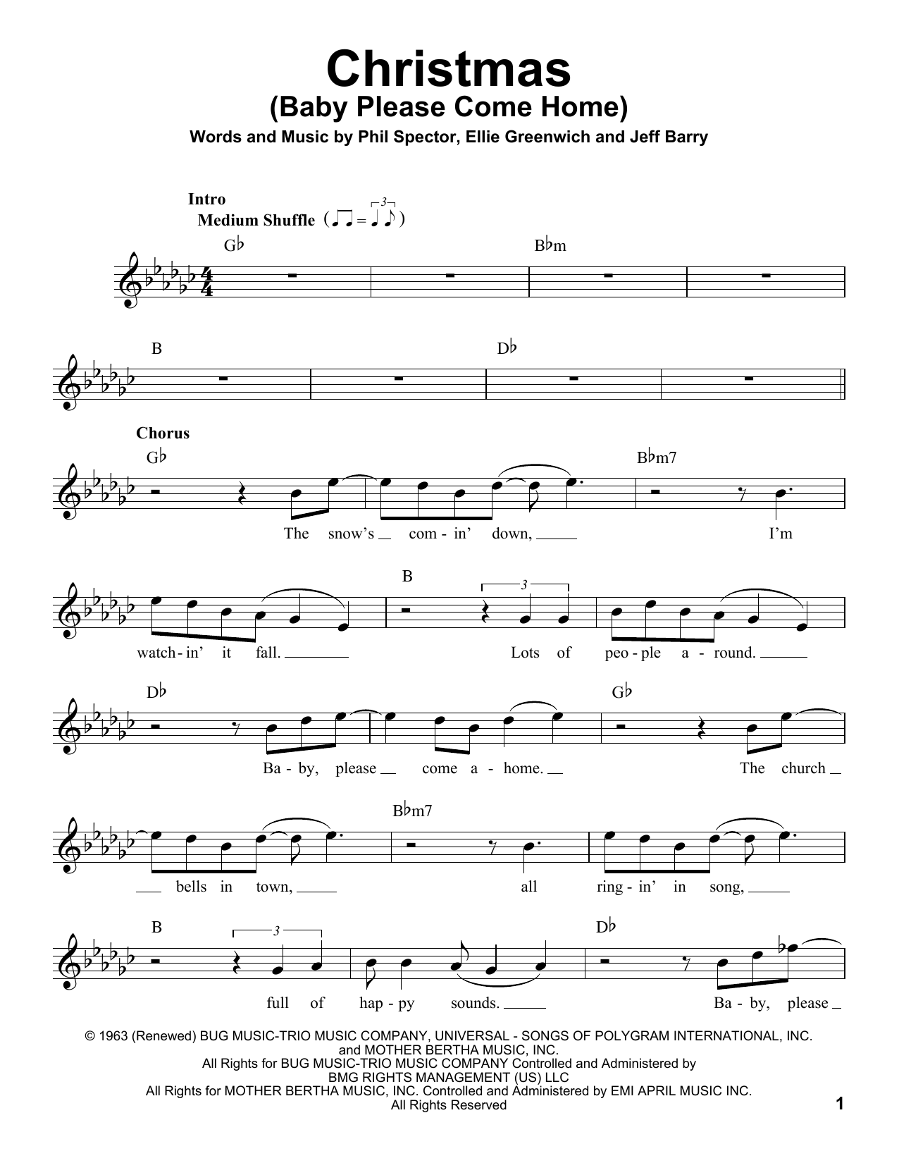 Michael Bublé Christmas (Baby Please Come Home) sheet music notes and chords. Download Printable PDF.