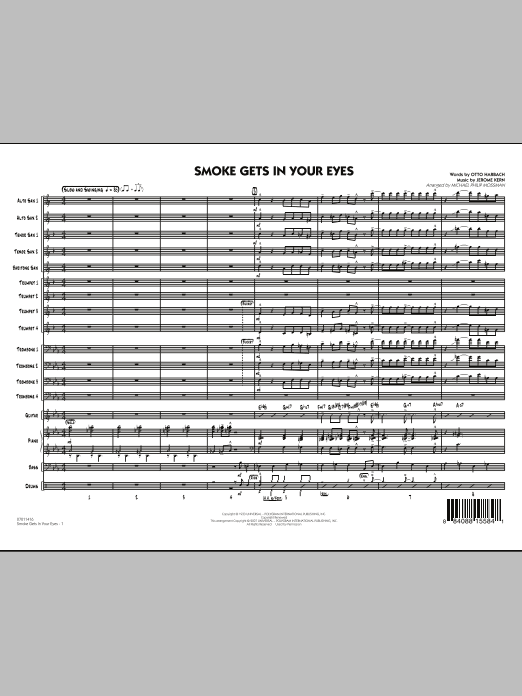 Michael Philip Mossman Smoke Gets In Your Eyes - Conductor Score (Full Score) sheet music notes and chords. Download Printable PDF.
