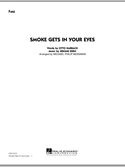 Michael Philip Mossman Smoke Gets In Your Eyes - Piano sheet music notes and chords. Download Printable PDF.