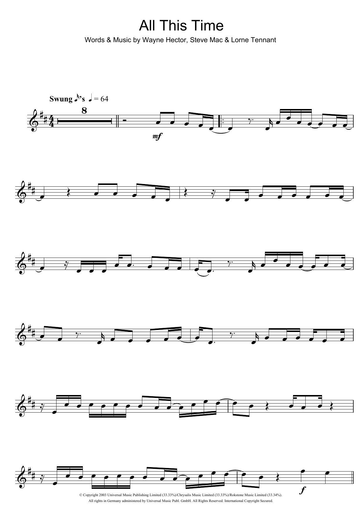 Michelle McManus All This Time sheet music notes and chords arranged for Beginner Piano