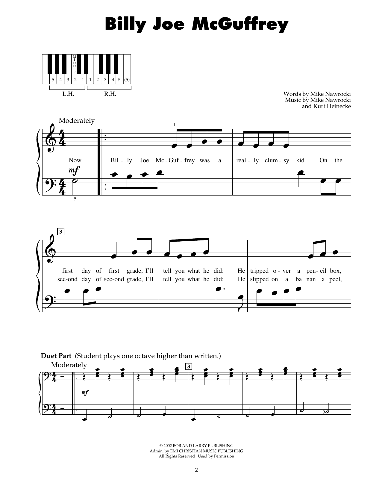 Mike Nawrocki Billy Joe McGuffrey (from Jonah - A VeggieTales Movie) sheet music notes and chords arranged for 5-Finger Piano