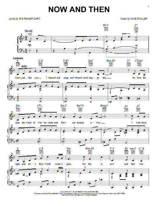 Mike Stoller Now And Then sheet music notes and chords arranged for Piano, Vocal & Guitar Chords (Right-Hand Melody)