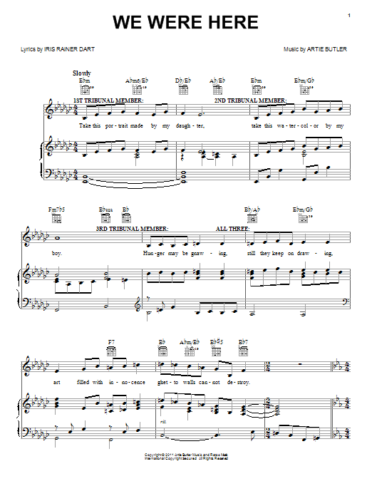 Mike Stoller We Were Here sheet music notes and chords arranged for Piano, Vocal & Guitar Chords (Right-Hand Melody)