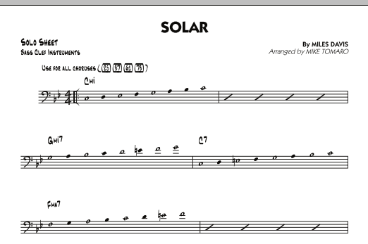 Mike Tomaro Solar - Bass Clef Solo Sheet sheet music notes and chords arranged for Jazz Ensemble