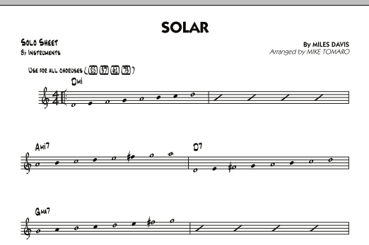 Mike Tomaro Solar - Bb Solo Sheet sheet music notes and chords arranged for Jazz Ensemble