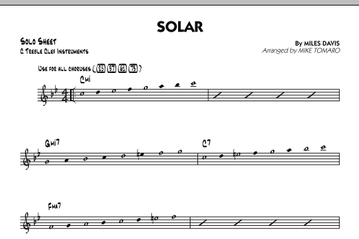 Mike Tomaro Solar - C Solo Sheet sheet music notes and chords arranged for Jazz Ensemble