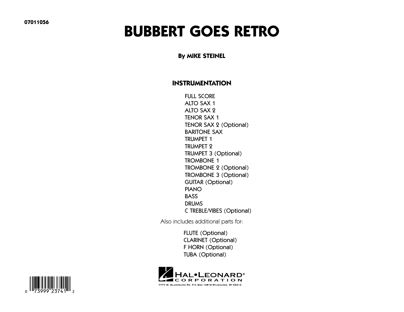 Mike Steinel Bubbert Goes Retro - Conductor Score (Full Score) sheet music notes and chords. Download Printable PDF.