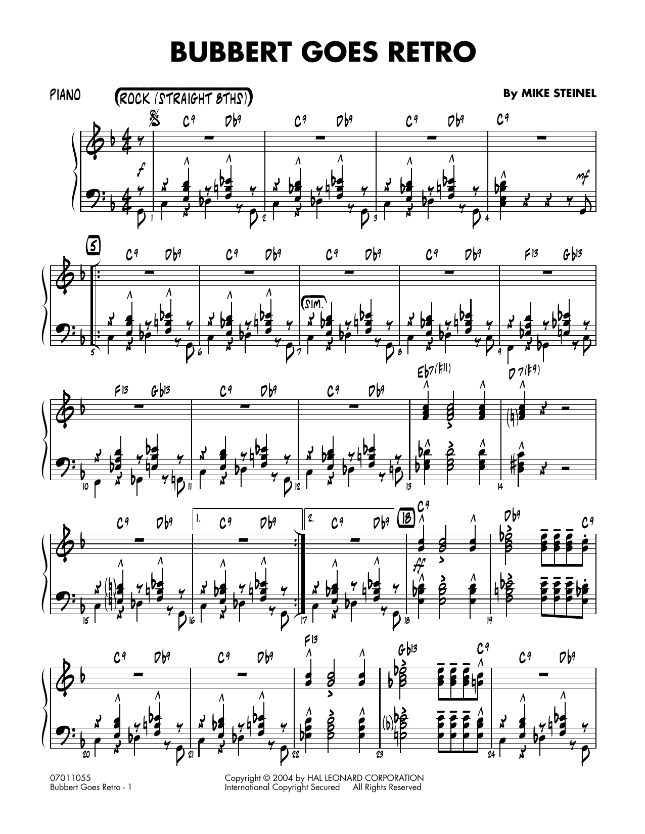 Mike Steinel Bubbert Goes Retro - Piano sheet music notes and chords. Download Printable PDF.