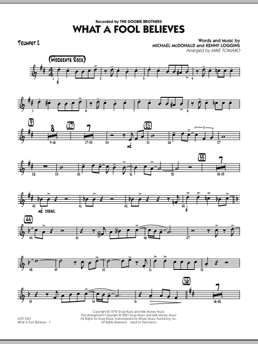 Mike Tomaro What A Fool Believes - Trumpet 2 sheet music notes and chords. Download Printable PDF.