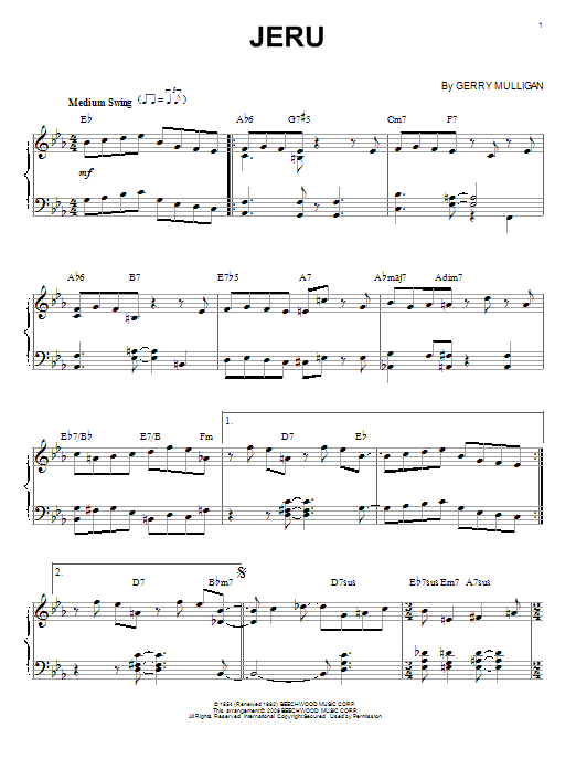 Miles Davis Jeru sheet music notes and chords arranged for Trumpet Transcription