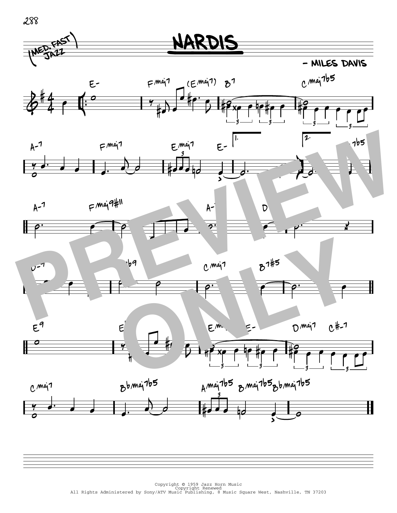 Miles Davis Nardis [Reharmonized version] (arr. Jack Grassel) sheet music notes and chords arranged for Real Book – Melody & Chords