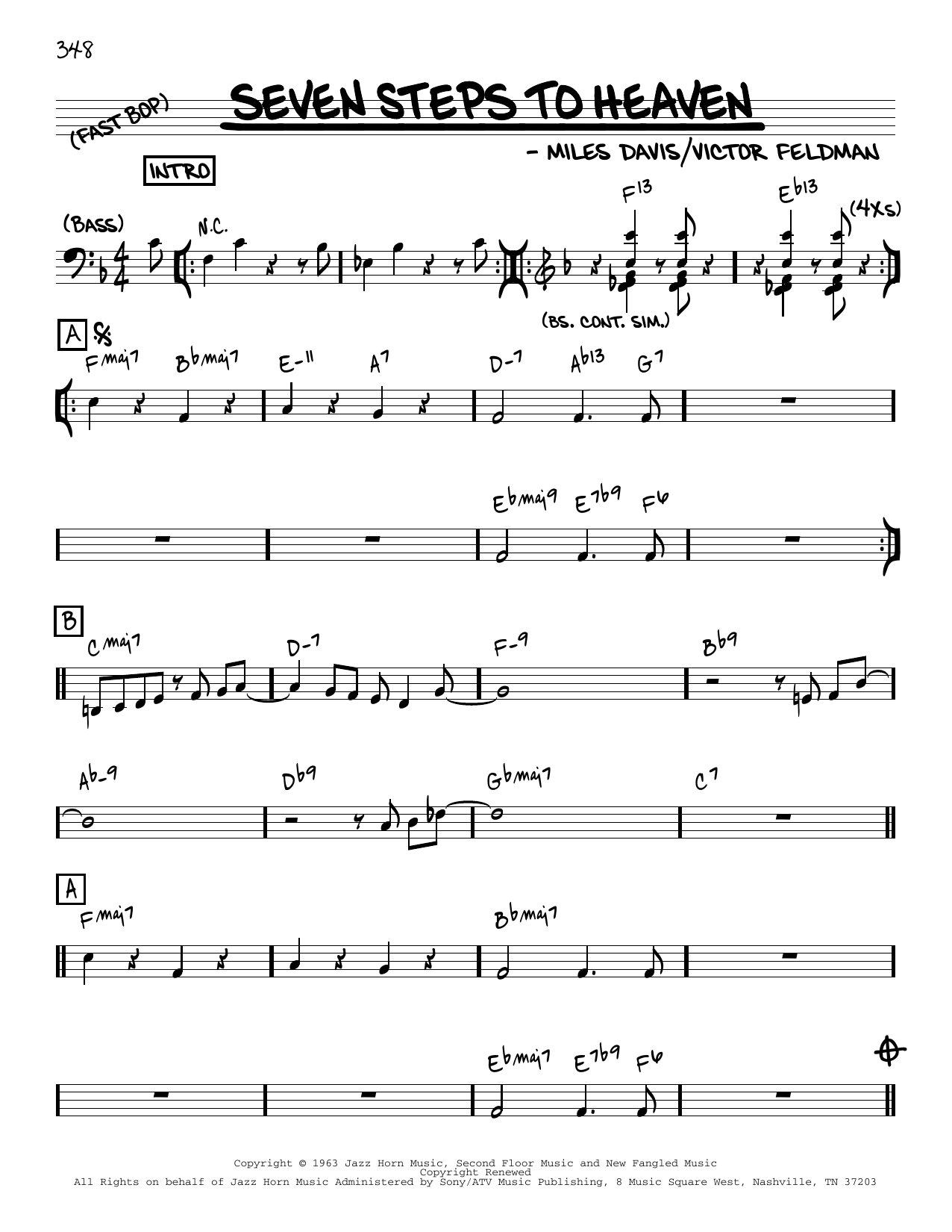 Miles Davis Seven Steps To Heaven [Reharmonized version] (arr. Jack Grassel) sheet music notes and chords arranged for Real Book – Melody & Chords