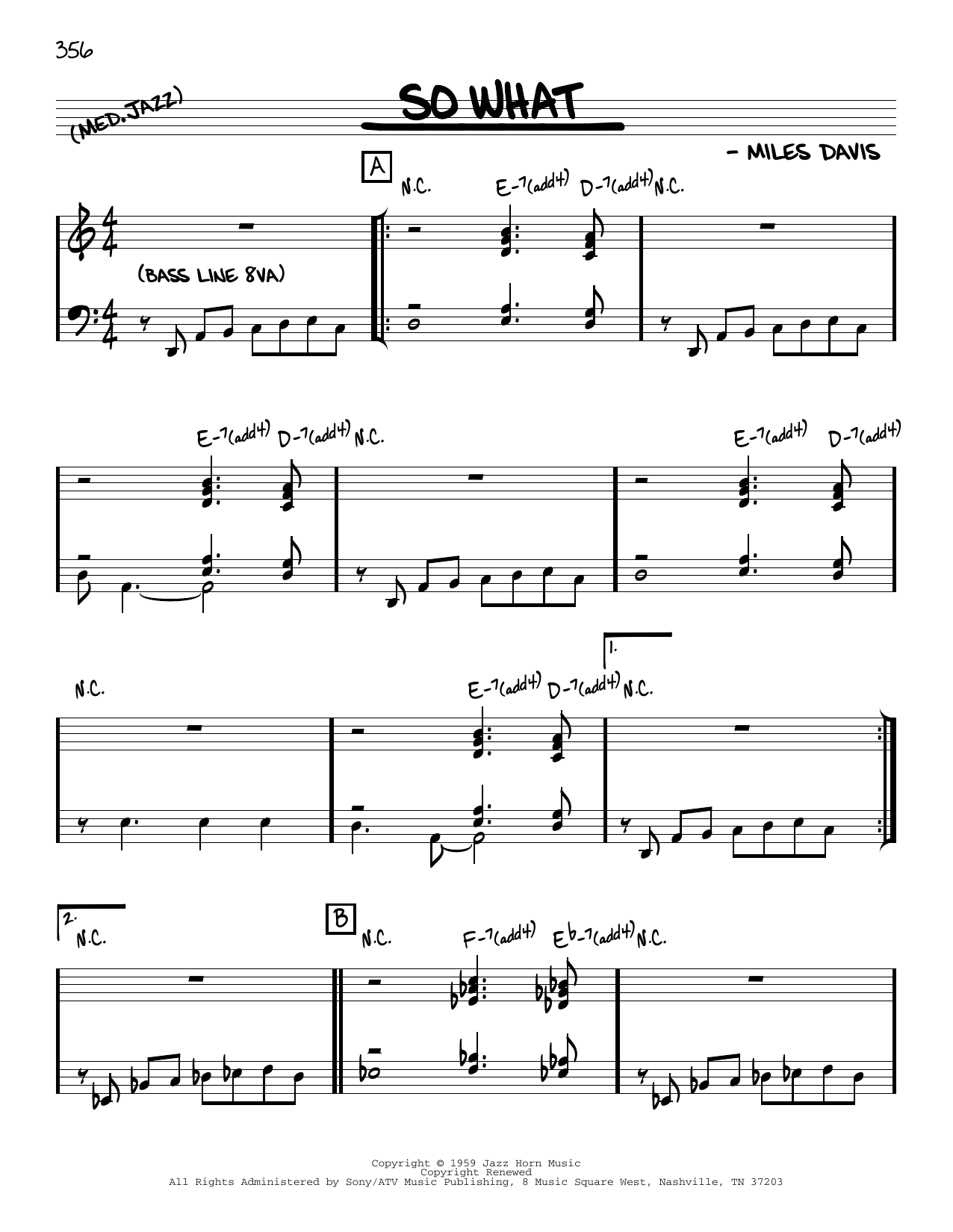 Miles Davis So What [Reharmonized version] (arr. Jack Grassel) sheet music notes and chords arranged for Real Book – Melody & Chords