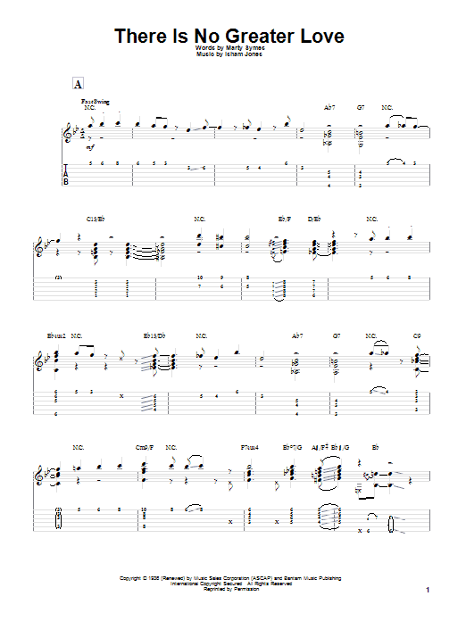 Miles Davis There Is No Greater Love sheet music notes and chords arranged for Solo Guitar