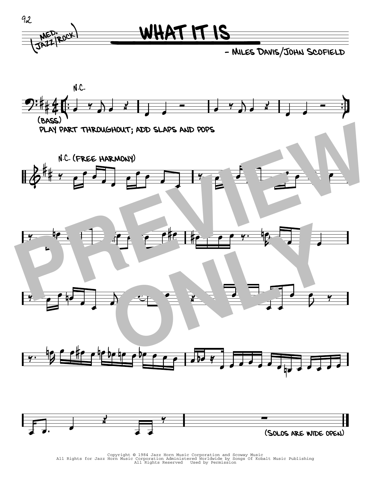 Miles Davis What It Is sheet music notes and chords arranged for Real Book – Melody & Chords