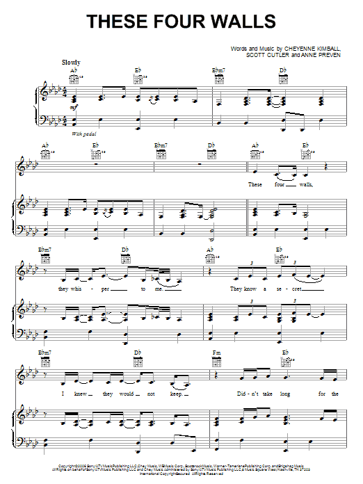 Miley Cyrus These Four Walls sheet music notes and chords arranged for Piano, Vocal & Guitar Chords (Right-Hand Melody)