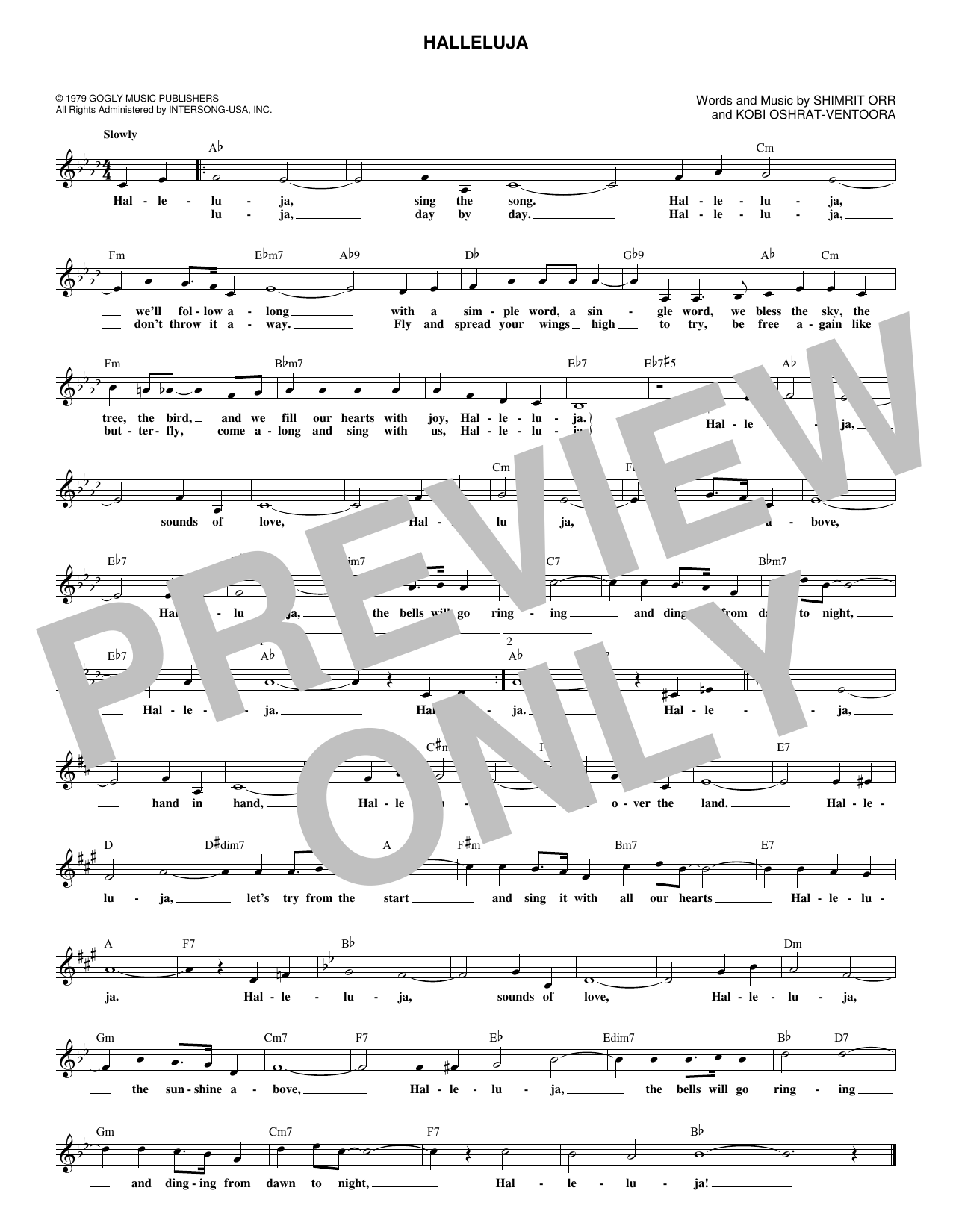 Milk & Honey Hallelujah [English version] sheet music notes and chords arranged for Lead Sheet / Fake Book