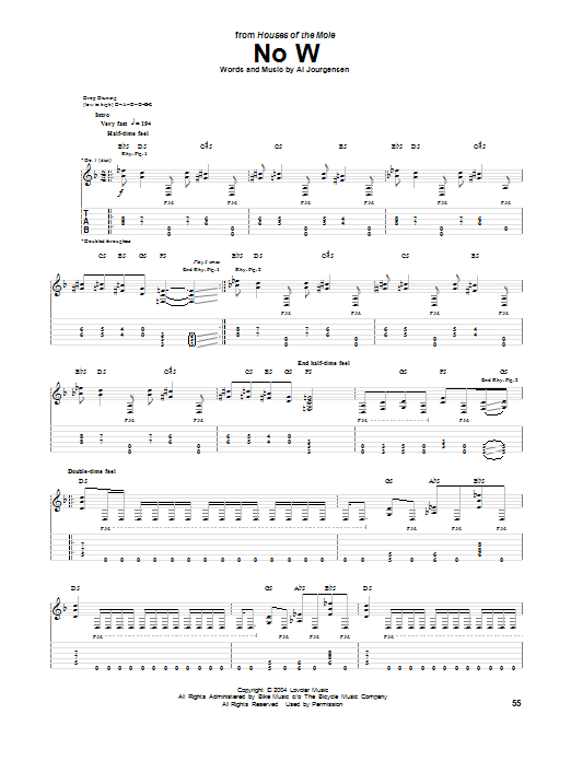 Ministry No W sheet music notes and chords arranged for Guitar Tab