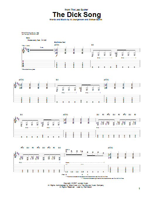 Ministry The Dick Song sheet music notes and chords arranged for Guitar Tab
