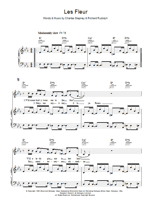 Minnie Riperton Les Fleur sheet music notes and chords arranged for Piano, Vocal & Guitar Chords
