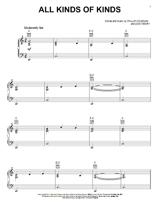 Miranda Lambert All Kinds Of Kinds sheet music notes and chords arranged for Piano, Vocal & Guitar Chords (Right-Hand Melody)