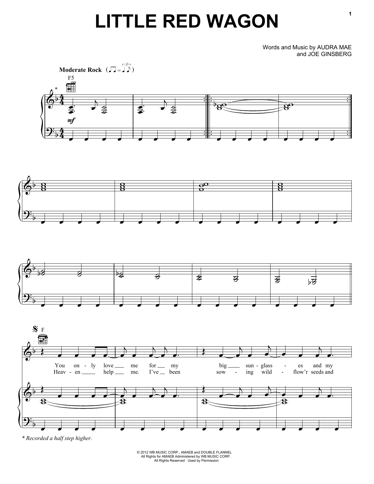 Miranda Lambert Little Red Wagon sheet music notes and chords arranged for Piano, Vocal & Guitar Chords (Right-Hand Melody)