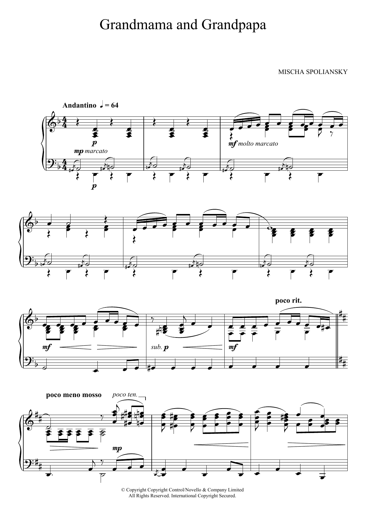 Mischa Spoliansky Grandmama And Grandpapa sheet music notes and chords arranged for Piano Solo
