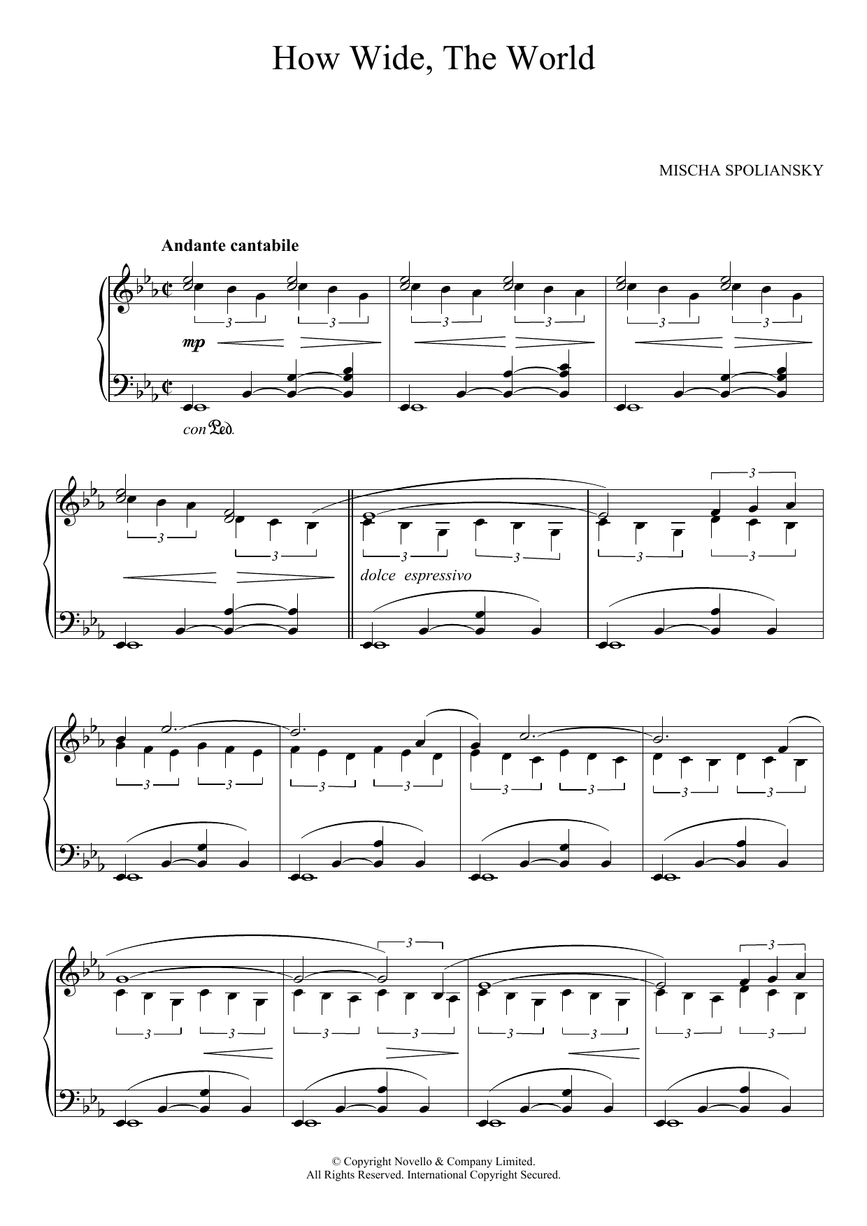 Mischa Spoliansky How Wide, The World sheet music notes and chords arranged for Piano Solo
