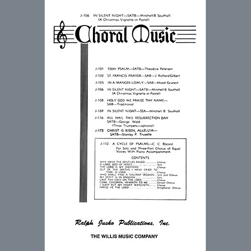 Easily Download Mitchell B. Southall Printable PDF piano music notes, guitar tabs for  SSA Choir. Transpose or transcribe this score in no time - Learn how to play song progression.