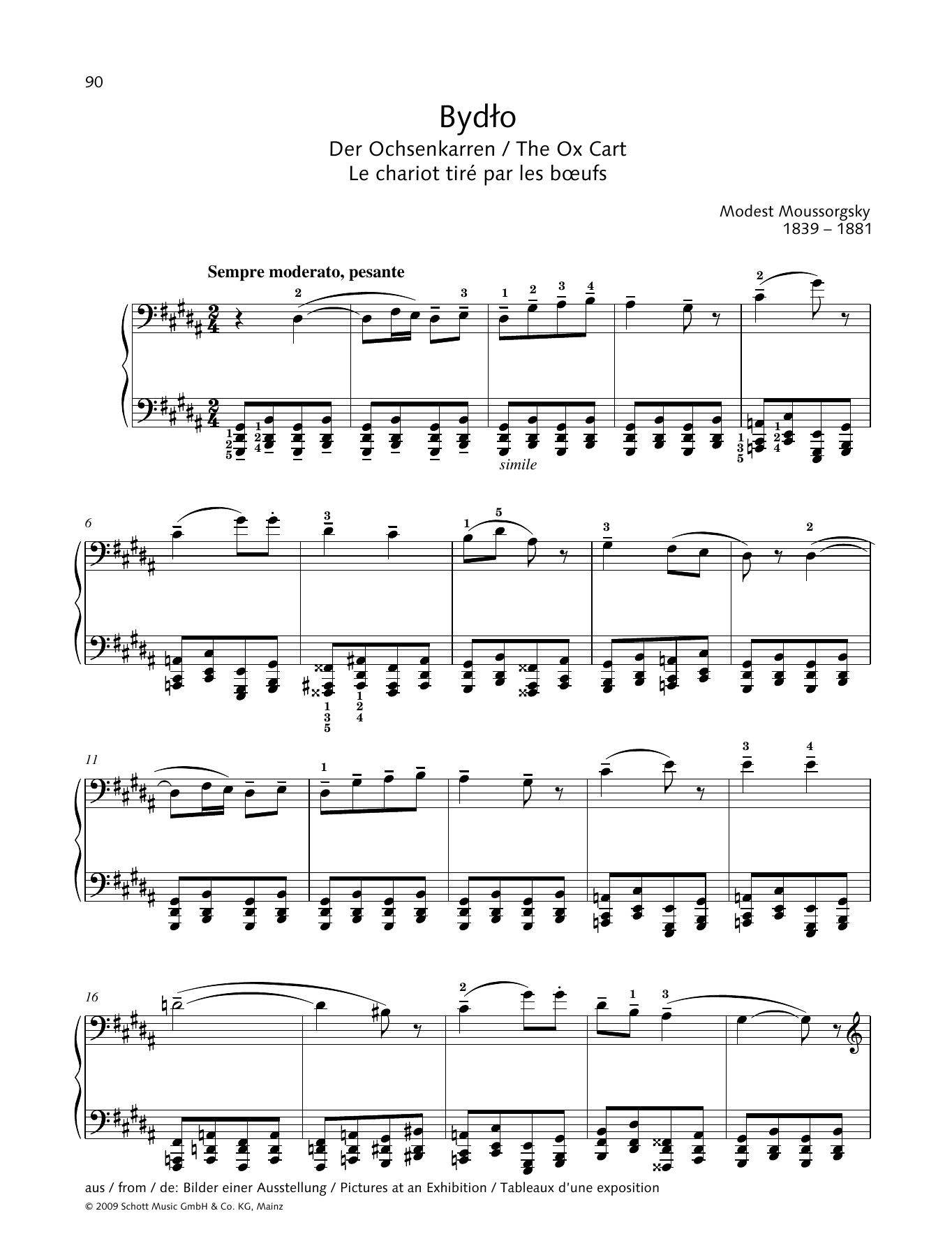 Modest Mussorgsky The Ox Cart sheet music notes and chords arranged for Piano Solo
