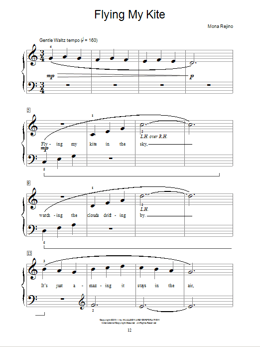 Mona Rejino Flying My Kite sheet music notes and chords arranged for Educational Piano