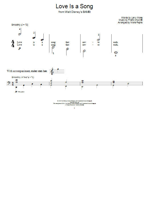 Mona Rejino Love Is A Song sheet music notes and chords arranged for Educational Piano