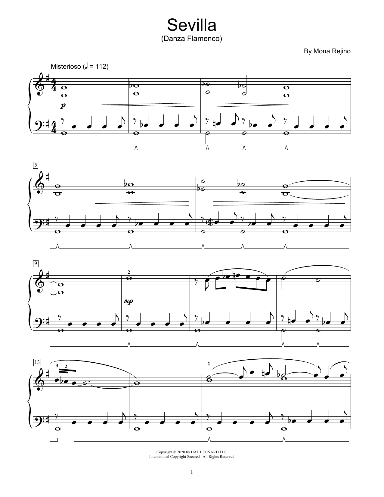 Mona Rejino Sevilla (Danza Flamenco) sheet music notes and chords arranged for Educational Piano