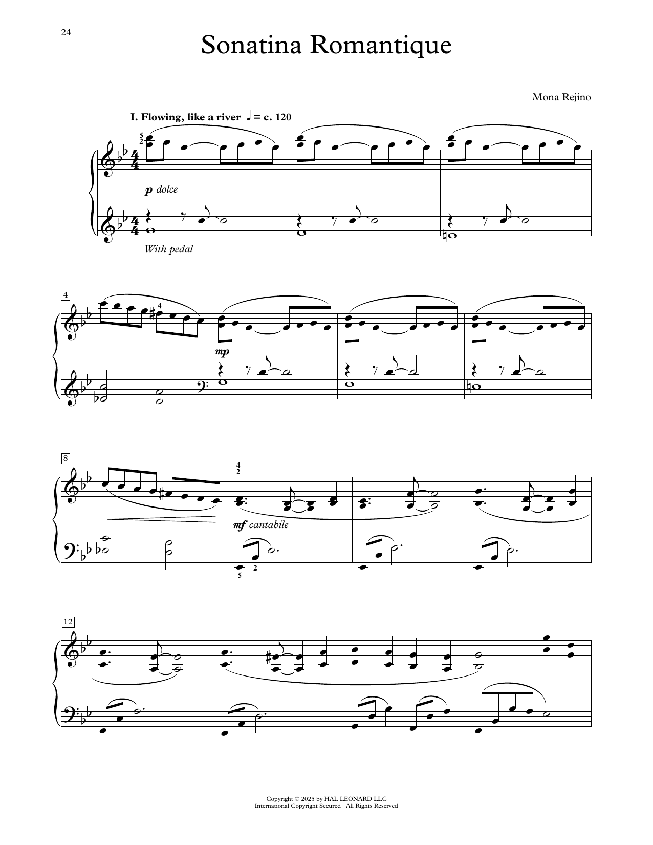 Mona Rejino Sonatina Romantique sheet music notes and chords arranged for Educational Piano